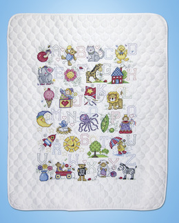 Broderikit Babytäcke Bokstäver