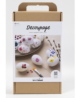 Hobbysett Decoupage Strikking, pynt, garn og strikkeoppskrifter