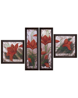 Perlebroderi Bilde Røde Blomster Strikking, pynt, garn og strikkeoppskrifter