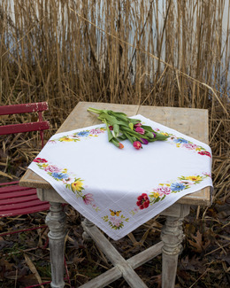 Broderikit Duk Färgglada Blommor