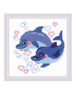 Broderikit Tavla Delfiner