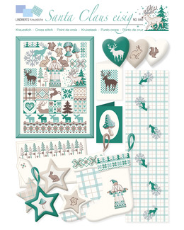 Korsstygnsmönster Blå Jul