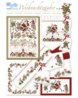 Korsstygnsmönster Julmotiv