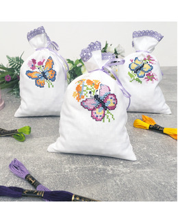 Broderikit Doftpåsar Fjärilar 3-pack
