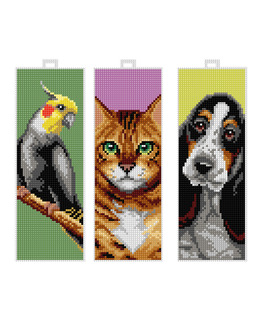 Broderikit Bokmärken Djuren 3-Pack