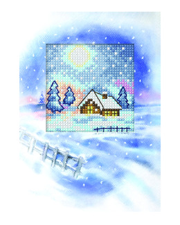 Broderikit Kort Vinterhus 1-pack