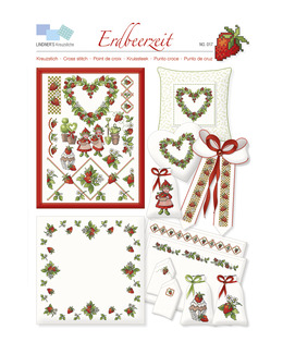 Korsstygnsmönster Jordgubbar