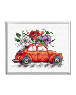 Broderikit Tavla Röda Bilen
