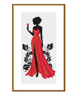 Broderikit Tavla Lady in red