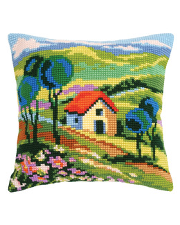 Broderikit Kudde Gröna Landskap
