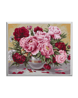 Paint By Numbers Garden Peonies Strikking, pynt, garn og strikkeoppskrifter