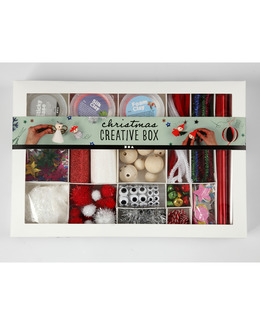 Hobbypakke Kreativ Eske Magisk Jul Strikking, pynt, garn og strikkeoppskrifter