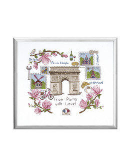 Broderikit Tavla Vykort från Paris