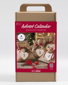 Hobbysett Adventskalender Hekling Strikking, pynt, garn og strikkeoppskrifter