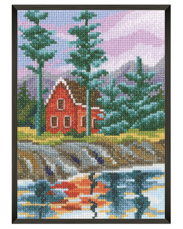 Broderikit Tavla Stugan vid Vattnet