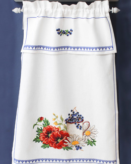 Broderikit Paradhandduk Blomster och bär