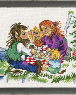 Broderikit Tavla Trollfamiljen på pi