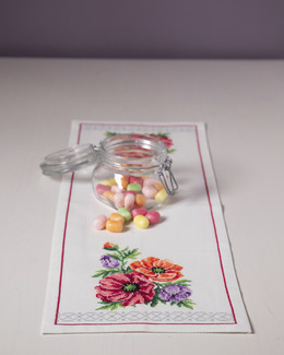 Broderikit Löpare Härliga Blommor