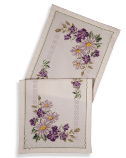 Broderikit Löpare Lila Blommor