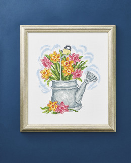 Broderikit Tavla Blomster & Fågel