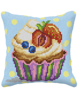 Broderikit Kudde Cupcake