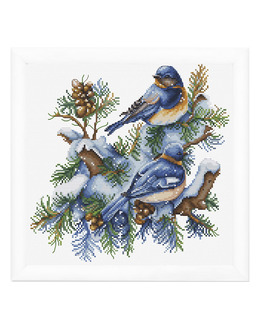 Broderikit Tavla Vinter Fåglar