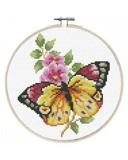 Broderipakke Bilde Butterfly Bouquet Strikking, pynt, garn og strikkeoppskrifter