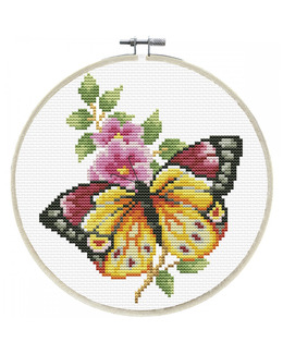 Broderikit Tavla Butterfly Bouquet