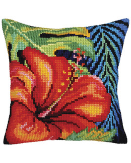 Broderikit Kudde Hibiscus