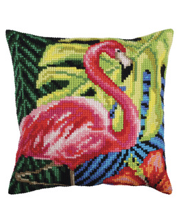 Broderikit Kudde Flamingo