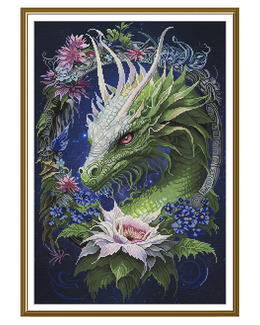 Broderikit Tavla Blomster Drake
