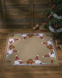 Broderikit Julgransmatta Tomte & Bock