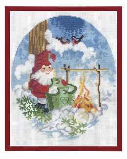 Broderikit Tavla Tomte med Gröt