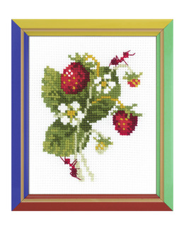 Broderikit Tavla Jordgubbar