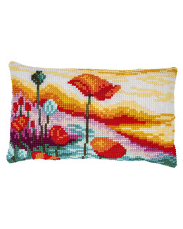 Broderikit Kudde Vallmolandskap