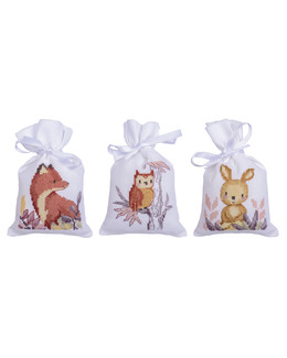Broderikit Doftpåsar Djur 3-Pack