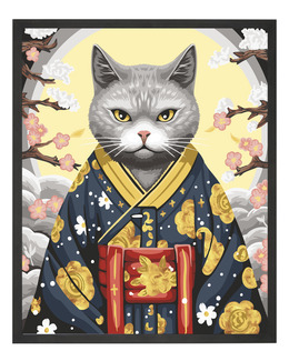 Paint By Numbers Katt i kimono Strikking, pynt, garn og strikkeoppskrifter