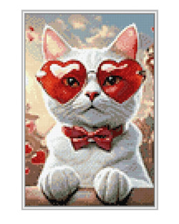 Diamond Painting Romantisk katt Strikking, pynt, garn og strikkeoppskrifter