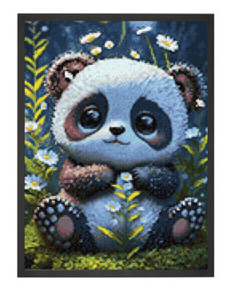 Diamond Painting Panda Strikking, pynt, garn og strikkeoppskrifter