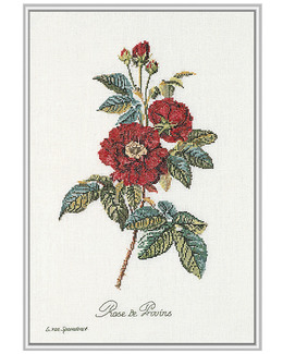 Broderikit Tavla Rött Blomster