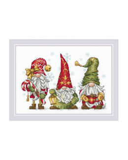 Broderikit Tavla Tre Jultomtar