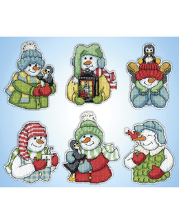 Plastic canvas Snögubbar 6-P