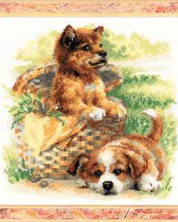 Broderikit Tavla Valpar på picknick