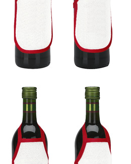 Flaskeforklær rød uten garn og mønster 4-pk Strikking, pynt, garn og strikkeoppskrifter