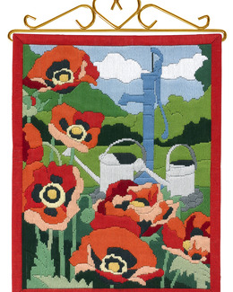 Broderikit Långstygn Vallmorabatt