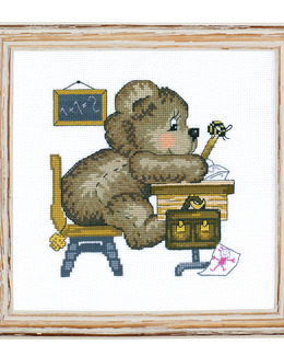 Broderikit Tavla Nalle i skolan