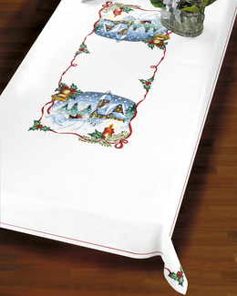 Broderikit Middagsduk Julkyrka