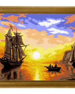 Broderikit Stramalj Vacker solnedgång