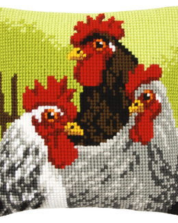 Broderikit Kudde Tuppen och hönorna