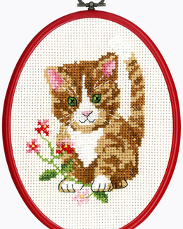 Broderikit Flexitavla Röd kattunge